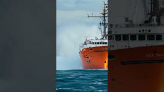 How Did This Orange Ship Survive a Massive Wave? #scaryocean #roughseas #ocean