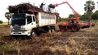 รถคีบ KUBOTA L5018 คีบอ้อยใส่สิบสิบล้อบังจง