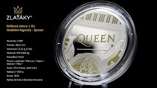 Stříbrná mince Hudební legendy - Queen 1 Oz 2020 Proof