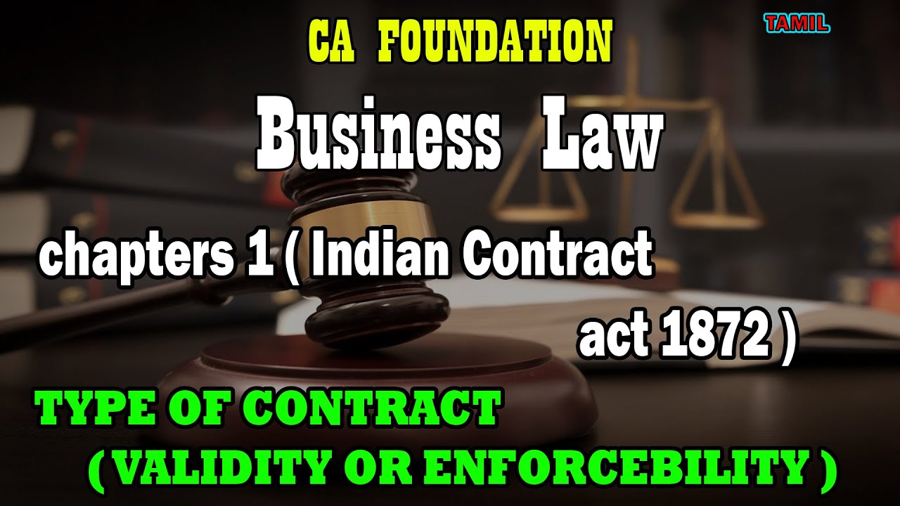 TYPE OF CONTRACT ( VALIDITY & ENFORCEBILITY | LAW CHAPTER 1 INDIAN ...