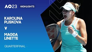 Karolina Pliskova v Magda Linette Highlights | Australian Open 2023 Quarterfinal