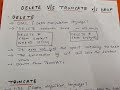 Difference between DELETE, TRUNCATE AND DROP in SQL.