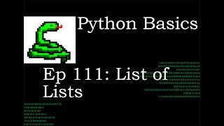 Python Basics List of Lists