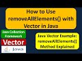 How to Use removeAllElements() with Vector in Java | Java Collection Framework