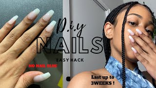 STOP USING NAIL GLUE ! Try this instead ✨ d.i.y nails