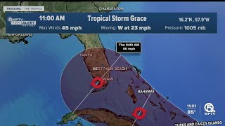 Tropical Storm Grace forms as Fred weakens to tropical wave