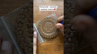 Terracotta mandala pendant making proces❤️ #trending #diy #artbyshaaru #shorts #mandaladrawing