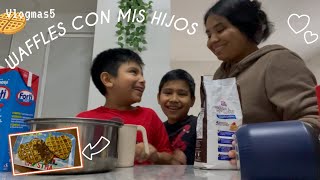 Hicimos WAFFLES por PRIMERA VEZ🧇| pusimos a prueba wafflera de SHEIN + ¿funcionó? Mamá de tres