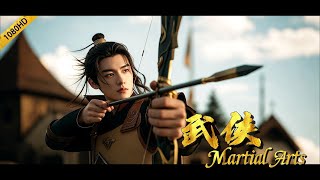 Wuxia Movie: A bully traps a lad, unaware he is a master archer who avenges with a single shot.