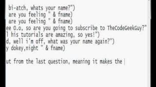 TheCodeGeekGuy | Tutorial | How to make a chatbox using Visual Basic Script (VBS) |