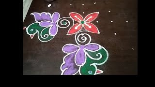 DDM Rangoli and art//simple birds design//colourful rangoli