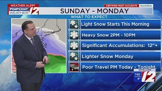 WPRI 12 Weather Forecast 1/25/26: Winter Storm Arrives Today