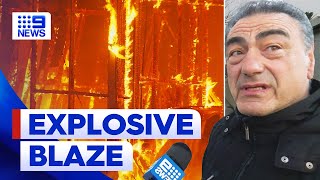 Brave neighbour saves elderly man during major Adelaide fire | 9 News Australia