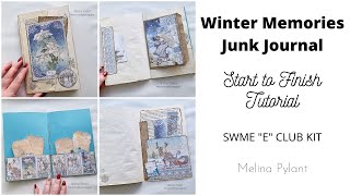 START TO FINISH JUNK JOURNAL USING 6X6 PAPER | DIY TUTORIAL | WINTER MEMORIES