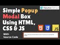 How To Make Simple PopUp Box Using HTML, CSS JavaScript | With Source Code | Newton School
