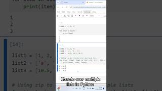 Iterate over multiple lists using for loop in Python - zip method #python #pythonforbeginners