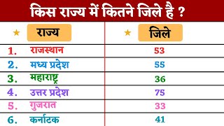 किस राज्य में कितने जिले है / bharat ke kis rajya me kitne jile hai / state and their districts