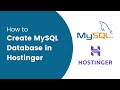 How to create MySQL database in Hostinger and access with phpMyAdmin?