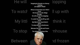 Stopping by Woods on a Snowy Evening By Robert Frost #robertfrost #stoppingbywoods #poetry