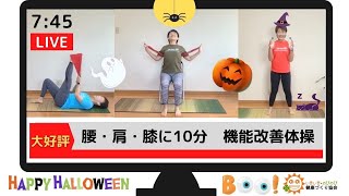 【朝の10分健康体操No.94】椅子に座ってタオル体操：高齢者から子供まで誰でもできる、簡単、時短エクササイズ。肩こり、腰痛、膝痛忘れて動ける！！『朝ライブ！！いきのび体操』