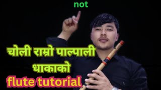 CHOLI RAMRO PALPALI DAKAKO FLUTE TUTORIAL LESSON KISMAT ROKA MAGAR 20/25 चोली राम्रो पाल्पाली धाकाको