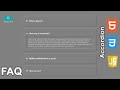 How to create FAQ accordion | HTML, css and jQuery | Neumorphism Design
