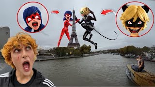 LADYBUG VS CHAT NOIR NELLA VITA REALE A PARIGI!! 😱 *lotta*