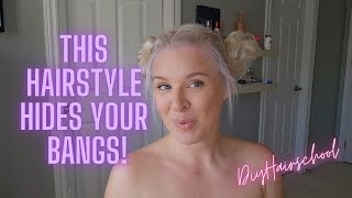 How to Style Bangs to Stay Off Your Face | Easy Hairstyle Tutorial for Fine Hair