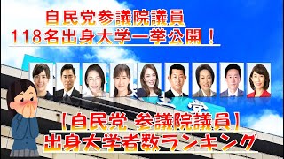 【自民党 参議院議員】出身大学者数ランキング！2022