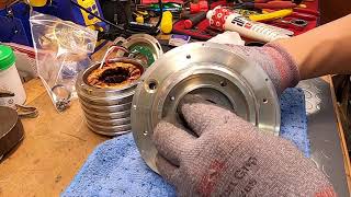 Centrifuge motor repair   bearing  change  and rotor replace