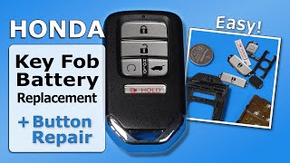 Honda Key Fob Remote Battery Change + Button Repair