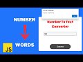 How to convert Numbers to strings/words using JS