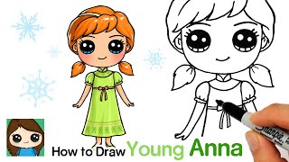 How to Draw Young Anna | Disney Frozen