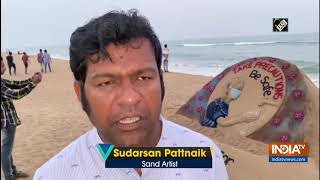 Sand artist Sudarsan Pattnaik makes sculpture on coronavirus to spread awareness