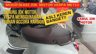 custom jok motor vespa metic❗ menggunakan bahan Accura karbon❗  #jokmotor #jokmotorvariasi