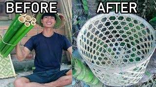 Making a Basket from bamboo woodworking art丨Traditional craft