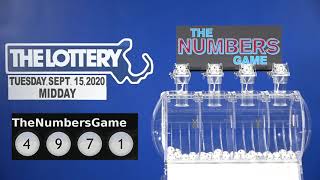 Midday Numbers Game Drawing: Tuesday, September 15, 2020