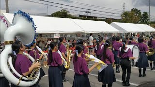 松山東雲中学・高等学校吹奏楽部(しのすい)とキャラクターのパレード！ in トラックフェスタ2023