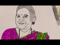 Sudha murthy drawing ✍️ easy/// step by step by step with colours 👍🤗