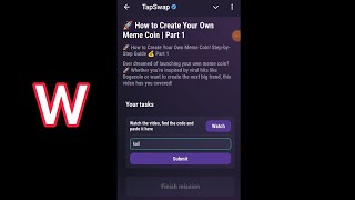 How to Create Your OwnMeme Coin |Part 1 | Tapswap Code | How to Create Your Own Meme Coin