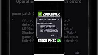 Operation Completed with Errors Zarchiver #shorts #zarchiver #error