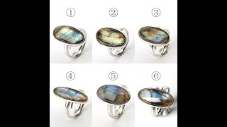 2020 Handmade Customizable Labradorite Silver Ring/Gemstone Silver Ring