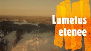 Sappeen rinteiden lumetusta joulukuu 2019