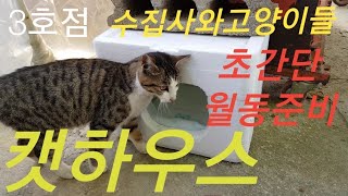 30초 뚝딱뚝딱 길고양이 집만들기 캣하우스! 월동준비 끝[수집사와고양이들]