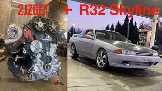 2JZGE Swapped R32 Skyline Mounting The Engine