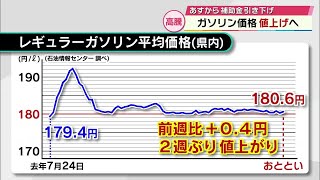 19日から政府の補助金引き下げ　「ガソリン価格」一気に値上がりする見込み　大分