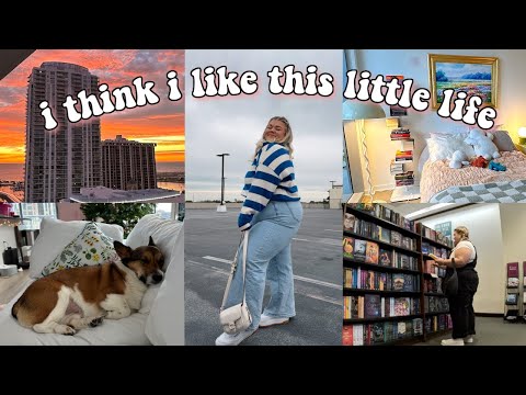 a simple day in my little life *book shopping, watching the sunset, apartment updates, & a sick pup*