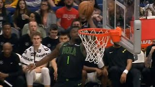 Zion Williamson had his head at the rim for this filthy alley oop dunk vs Jazz 🔥