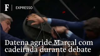 Datena agride Marçal com cadeirada durante debate