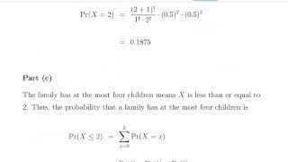 Negative Binomial Distribution - Worked Example (Two Daughters)